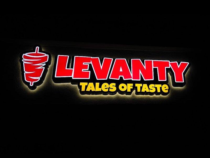 Levanty · Tales of Taste channel letter sign by West Coast Sign Shop