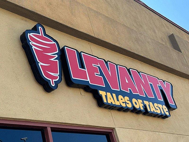 Levanty · Tales of Taste channel letter sign by West Coast Sign Shop