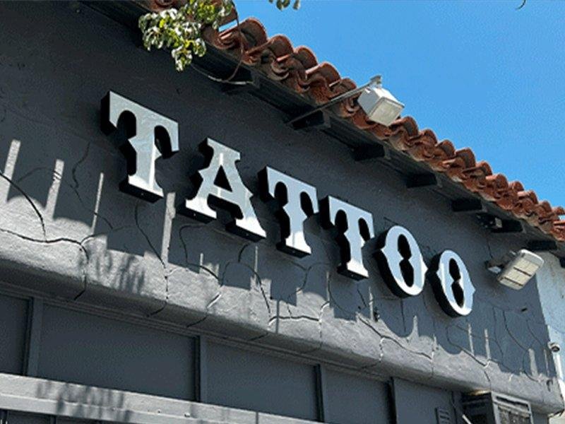 Tattoo Studio channel letter sign by West Coast Sign Shop