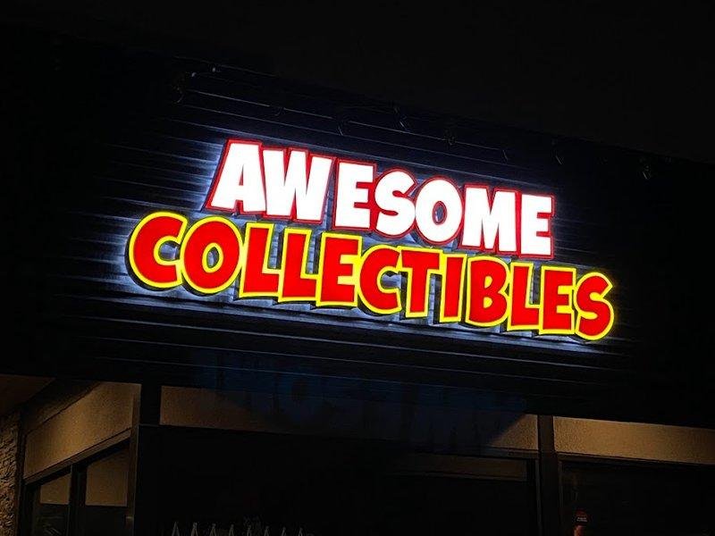 Awesome Collectibles channel letter sign by West Coast Sign Shop