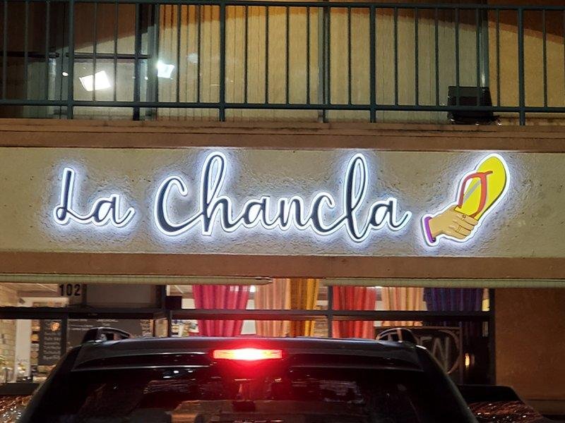 La Chancla channel letter sign by West Coast Sign Shop