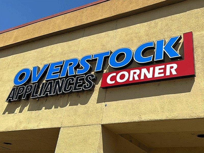 Overstock Appliances channel letter sign by West Coast Sign Shop
