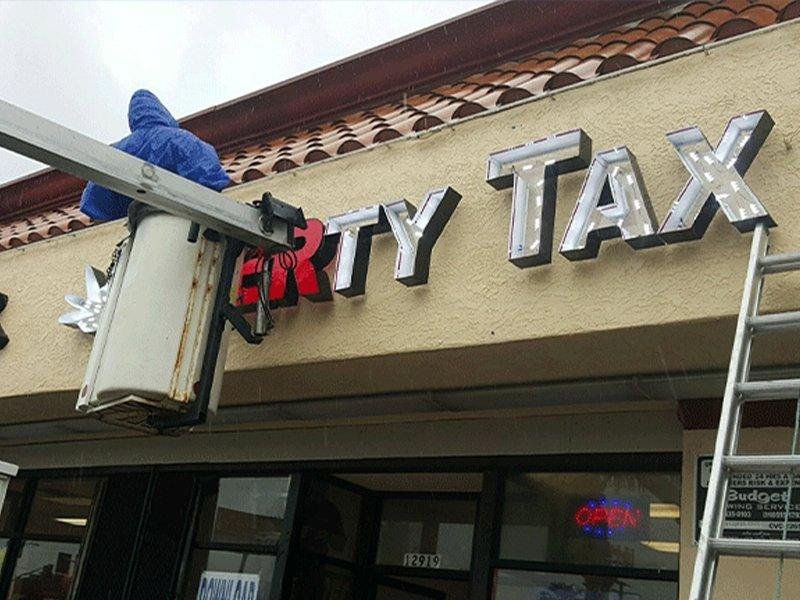 Tax Office channel letter sign by West Coast Sign Shop