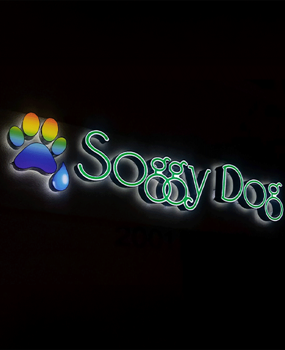 Front-lit channel letter signage installed on retail storefront by West Coast Sign Shop