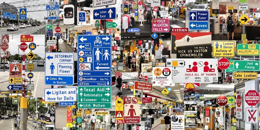Diverse street scenes with various visual markers.