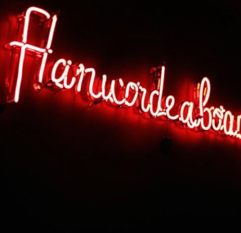 Vibrant neon glow illuminating a stylish room.
